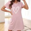 Women's Sexy Nightgown Love Print Short-sleeved Comfortable Pajamas Homewear