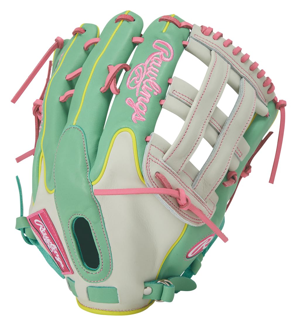 

Rawlings MLB COLOR SYNC Baseball Outfielder inches HOH® Glove, Softball, Model, GR6HMY795FW, Mint/White, 12.8 (Left-handed throw)