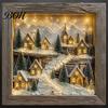 Exquisite Design Ornament Sea Glass Art Painting with LED Light, DIY Mosaic Arts and Craft Kit, Picture Frame Lamp Ocean Themed Beach Kit for