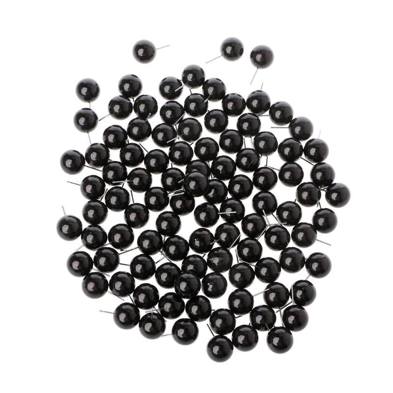 100 Stück Glasaugen 4 bis 14 mm Nadelfilz-Set, schwarze Bohnen, Puppen, Puppen, Basteln