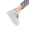 Leather Thick Soled Women's Shoes Spring and Autumn New Breathable Sports Shoes 8cm Height Boosting Flat Shoes