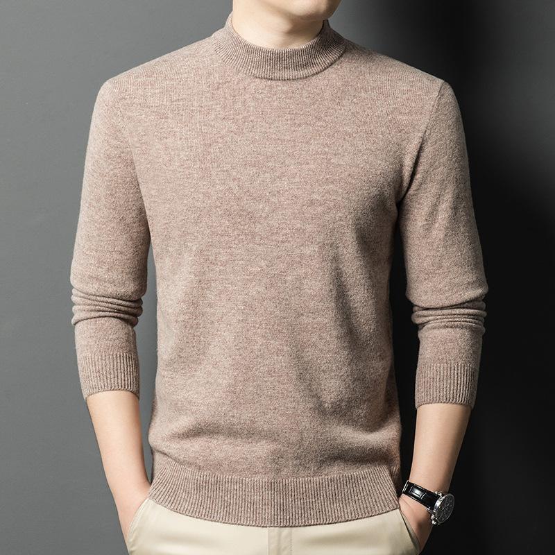 Men's Sweater High-end Casual Semi-turtleneck Winter Bottoming Knitted Sweater Sweater