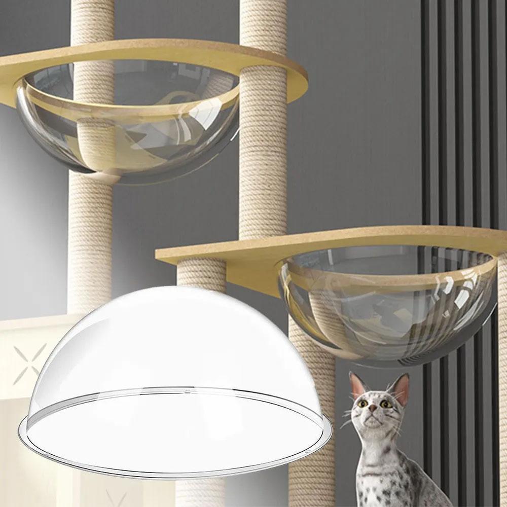 New Hemispheric Transparent Semicircle Cover Cat Nest Semicircle Cover Accessories Cat Climbing Frame Space Capsule