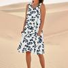 Women's Casual Summer Floral Print Sleeveless Pocket Dress