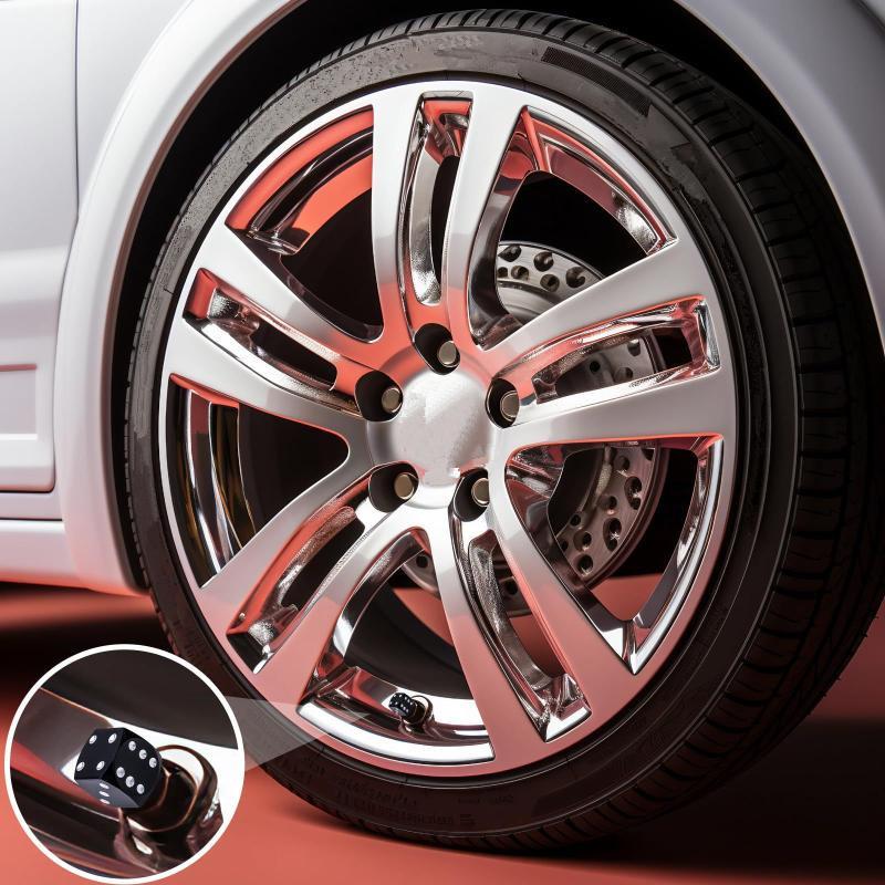 4Pcs Aluminum Alloy Tire Valve Caps Dice Wheel Stem Tyre Tire Wheel Stem Air Valve Dust Cover For Car Truck Motorcycle Bike