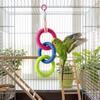 Bite Resistant Bird Cage Chew Toy Hanging Parrot Climbing Ring  Enrichment Play