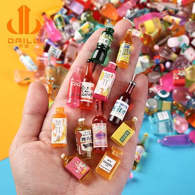 Creative DIY Jewelry 10Pcs Simulation Phone Case Resin Knickknacks Ornament Accessories Mixed Style Mini Bottle Wholesale Beverage Bottle Model