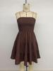 2026 Elegant Strapless Ruched Mini Dress: European & American Sleeveless, Backless Summer Style for Women