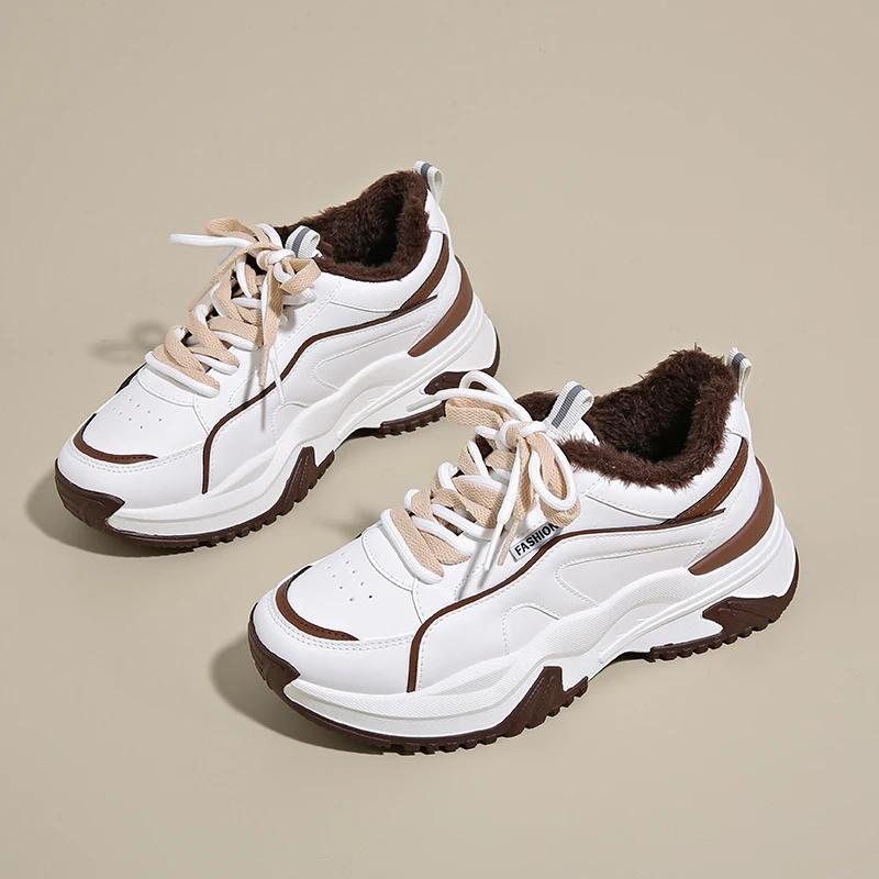 Fashion High Platform Natural Leather Badminton Sneakers For Women Mary Jane Silver Sports Woman Outdoor Shoes Daily