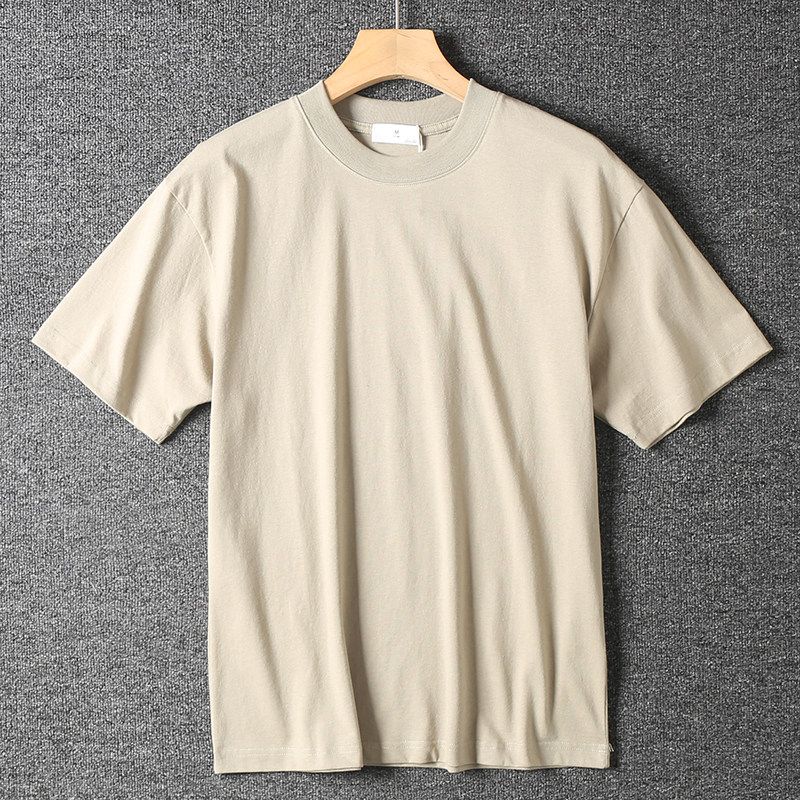 Foreign Trade Cut-Label All-Cotton Breathable Solid Color Basic Style Odm Order Summer Men's Round Neck Casual Versatile Short-Sleeve T-Shirt