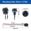 Waterproof 20A ON-Off Round Rocker Toggle Switch 2 Pins 2 Positions 12V 24V 110V 220V with Pre-solderd Cable for Auto Car Marine (5Pcs Black Without