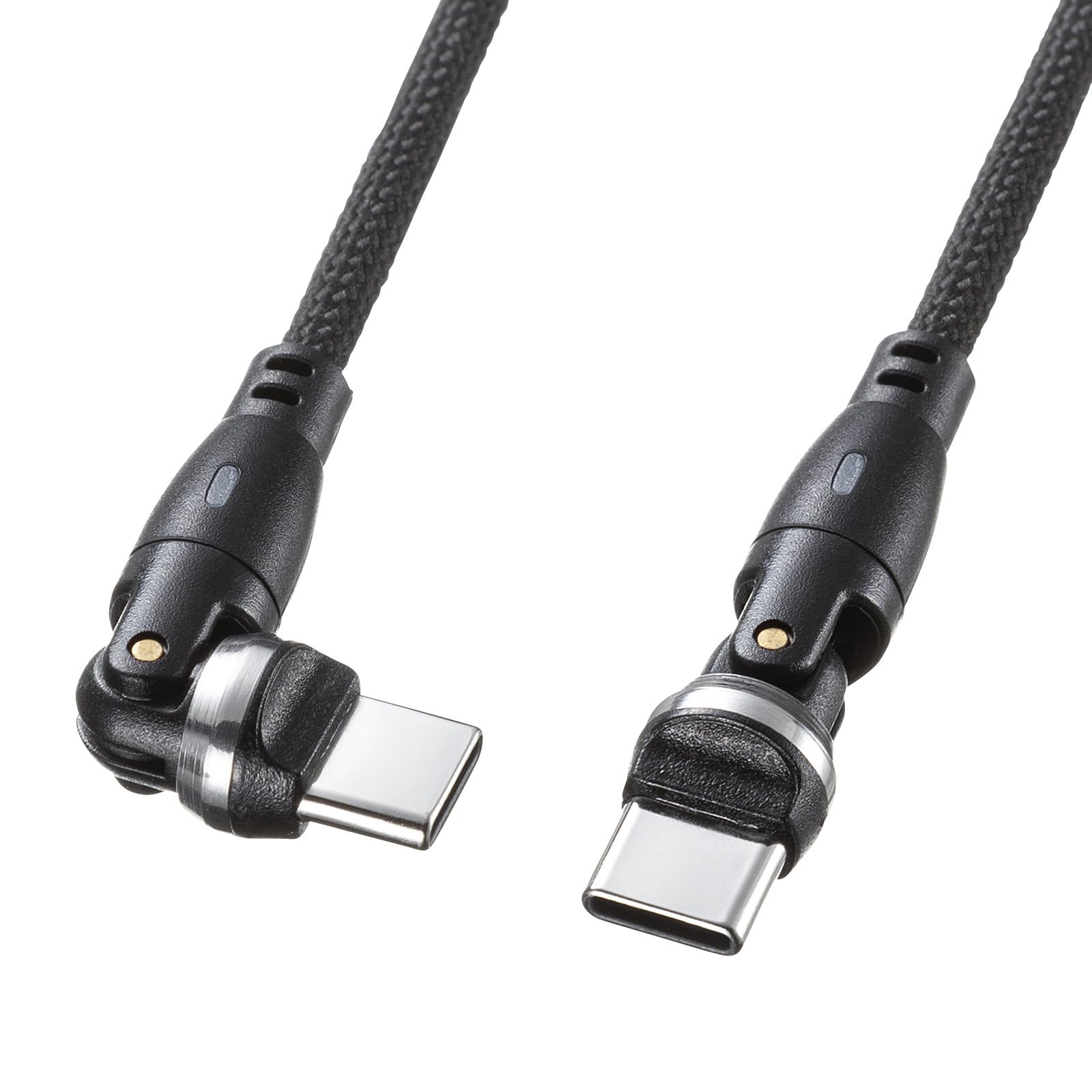 

Sanwa Supply USB Rotating Cable with Double Black 2.0 Type-C 540-Degree Connectors, (100W, 1m) KU-CCP100KAW10BK чёрный