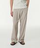 Crinkle One-Pleat Wide Elastic Pants [Light Beige]