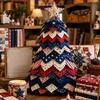 Pacchetto Completo Materiale da Cucito Kit Artigianale Albero di Natale in Tessuto Trapuntato Fai-da-te, Set Festivo Artigianale Fatto a Mano Patchwork Vintage, da Tavolo