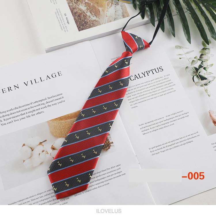 Children's Small Tie with Creative Fun Cartoon Polyester Short Lazy Knot Free Tie 6cm