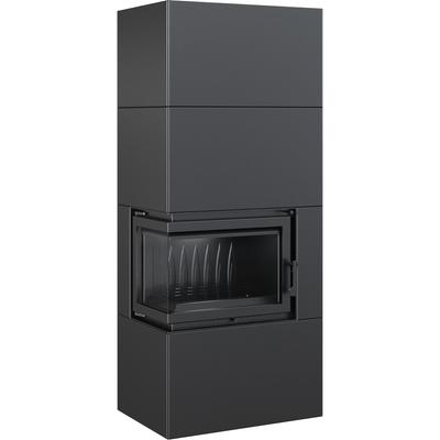 Modular Fireplace Box 8 kW Ø 200 Black Self Closing Door