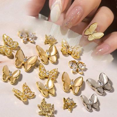 Nail Decoration Cat's Eye Bow Jewelry New Zircon Nail Diamond Butterfly 3D Super Flash