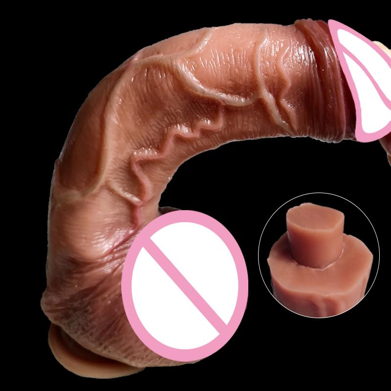 New Biggest Realistic Dildo Soft Silicone Thick Huge Penis Strapon Suction Cup Anal Sex Toys For Vagina Erotic Women Masturbator