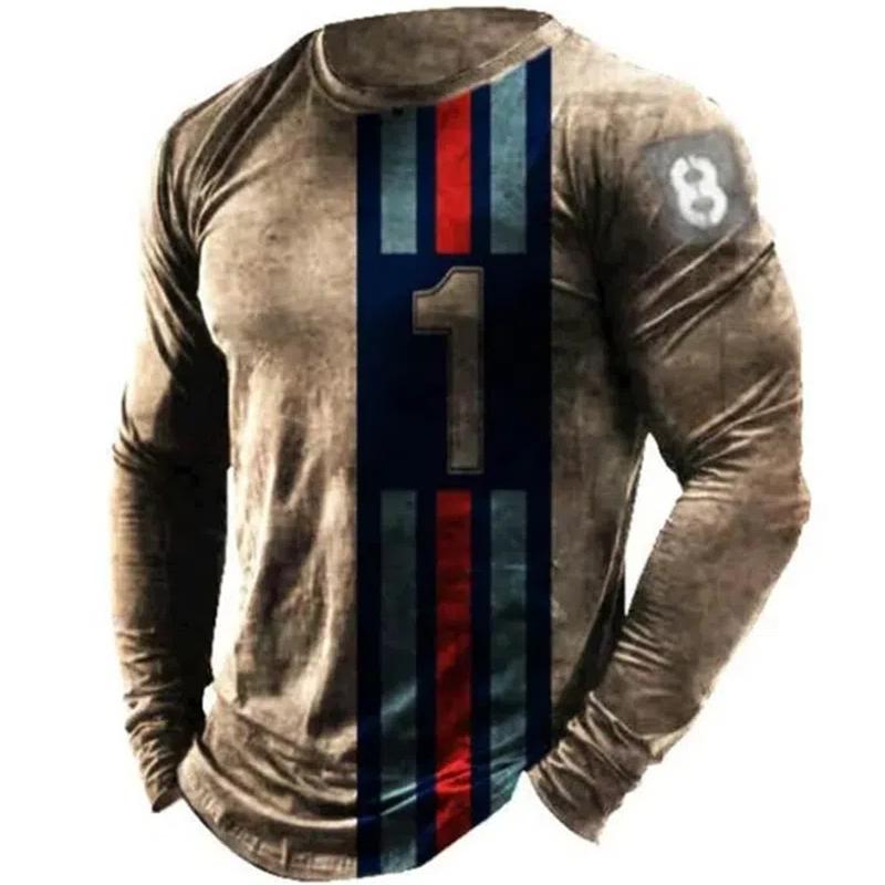 

Футболка с длинным рукавом в американском стиле, мужская, с принтом, с круглым вырезом, мужская, женская, топы, Hombre Ropa, ретро, уличная одежда, футболки L