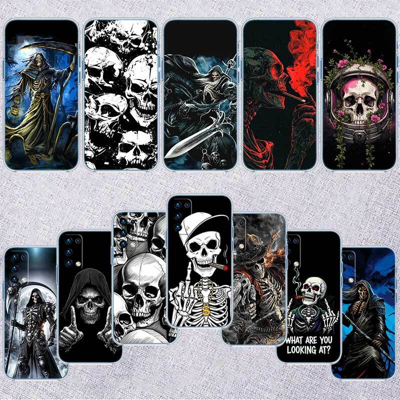 Skeleton Skull Phone Case for Motorola Edge 20 30 S30 40 50 Fusion Lite Plus Pro Ultra Neo One Action Zoom Hyper Power Macro Vision