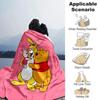Piglet Winnie Pooh Hug Flannel Blanket Super Soft Warm Cozy Blanket For Sofa Bed Office Travel Allseason Home Decor Gift