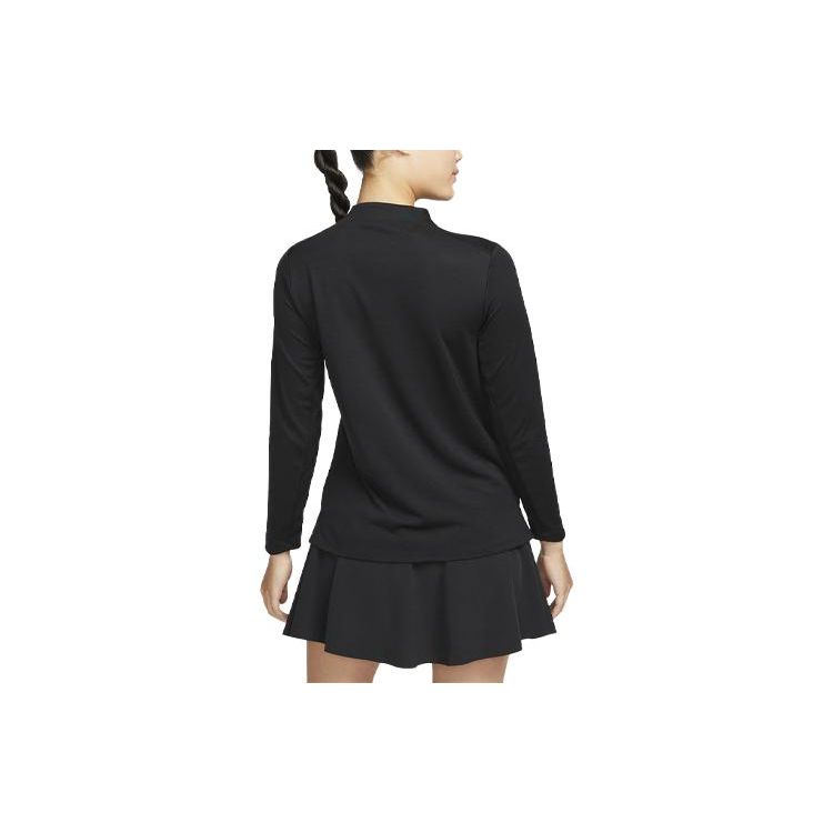 Nike Dri-Fit Solid Logo Stand Collar Long Sleeve Jacket Women jackets Black DX1492-010