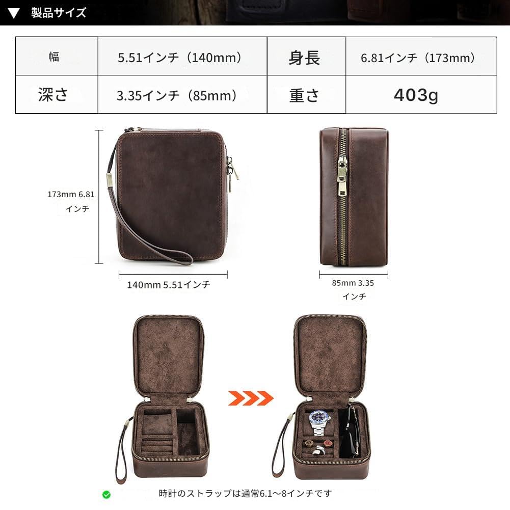 Family Single Watch Travel Storage Organizer for and Glasses Portable Protection with Wrist Strap and Zipper Contact's Case, Case, Watches, Earrings,