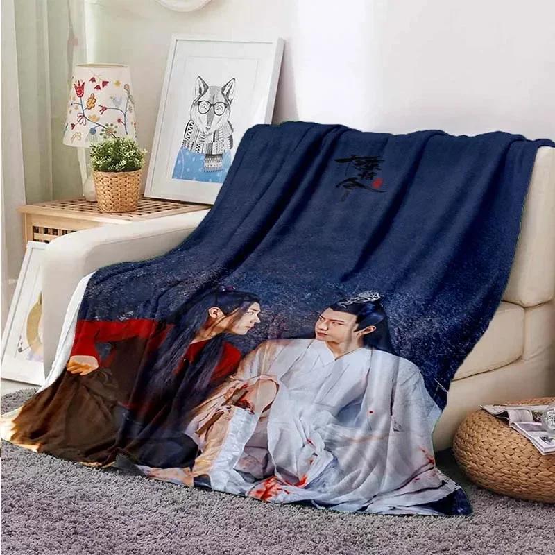 The Untamed ChenQingLing Throw Blanket Print Warm Flannel XiaoZhan WangYibo Mo Dao Zu Shi Blankets for Fans Sofa Bed blankets