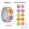 500Pcs/Roll Danish Flowers Art Kids Rewards Stickers - DIY Scrapbooks Album Decor Sealing Label Decals
