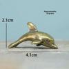 Brass Dolphin Figurine Vintage Handcrafted Rustic Finish Perfect For Aquarium Fish Tank Home Decor Collection