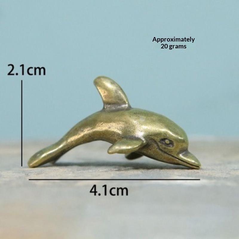 Brass Dolphin Figurine Vintage Handcrafted Rustic Finish Perfect For Aquarium Fish Tank Home Decor Collection