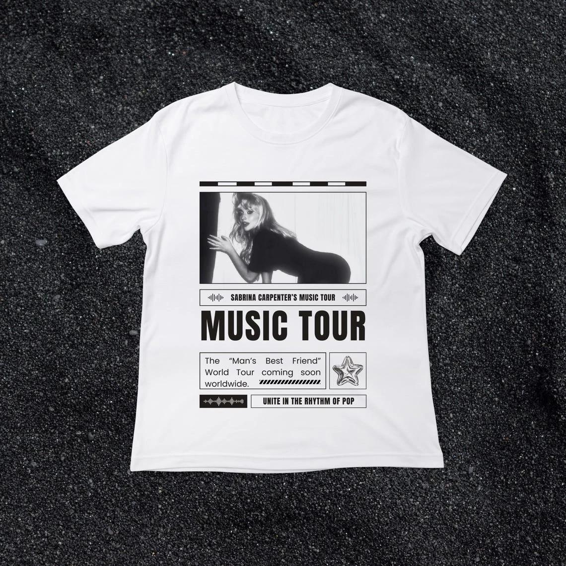 

Retro Sabrina Carpenter Tshirt album tour commemorative Tshirt unisex streetwear suitable for all seasons mens t shirts S
