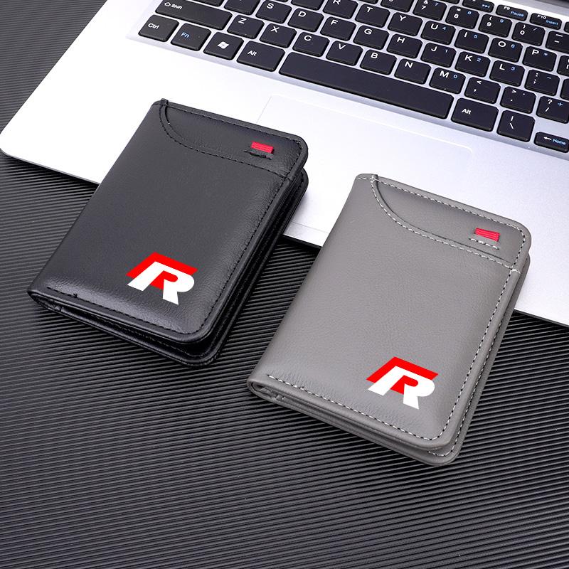 Weiches Leder Tragbare Geldbörse Führerschein Kreditkarten Tasche Portemonnaie Für VW Polo Golf GTI CC Tiguan Arteon Passat Jetta Touareg ID3 IF2