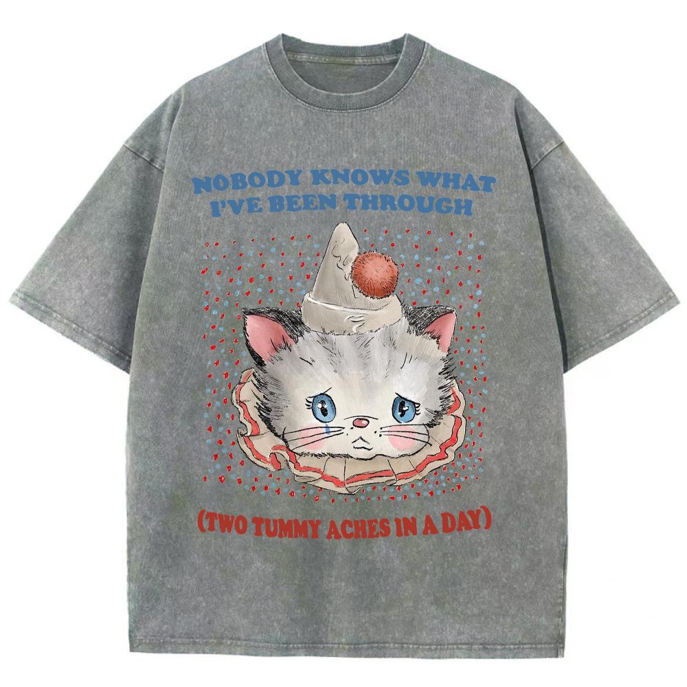 Sweetheart Cute Cat Print Women T-Shirt Oversized Wash Couple Short Sleeve Y2k Student Affordable Top High Quality