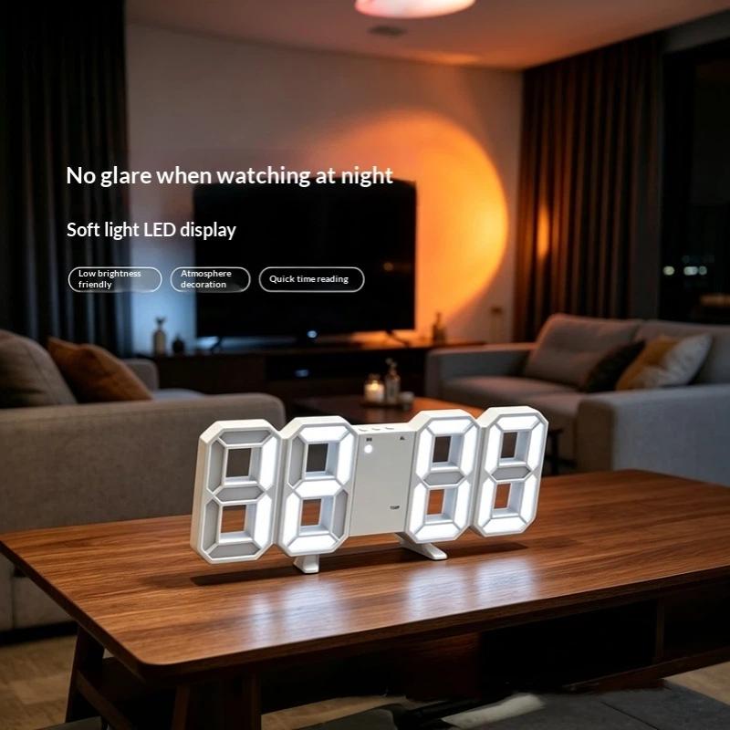 3D Led Digital Clock Luminous Fashion Wall Clock Creative Multifunctional Usb Plug In Electronic Clock Home Decoration