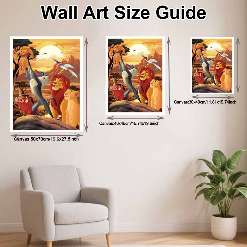 Disney Diamond Painting Set Lion King Classic Home Decor Craft, Perfect Handmade DIY Gift Idea