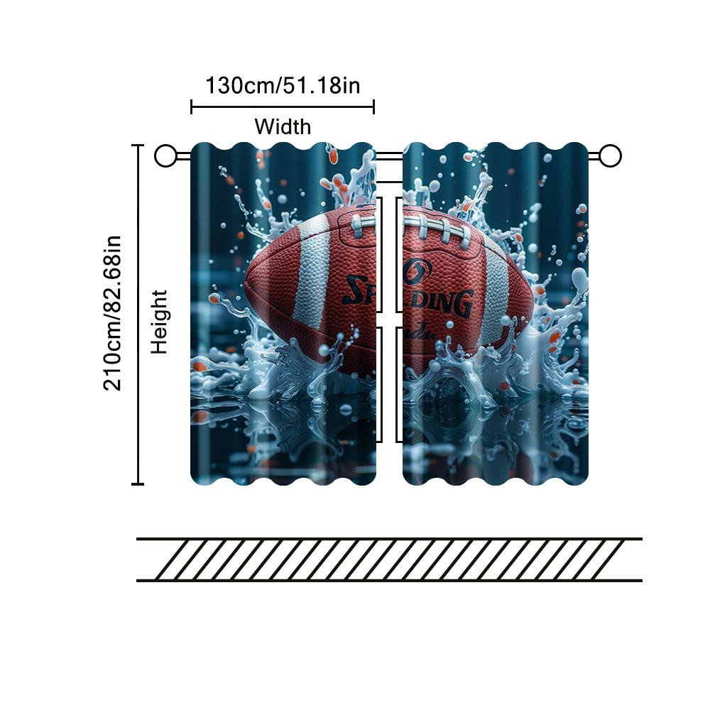 2 Stück Filtervorhänge (Ausgenommen sind Stangen, die ohne Batterien nicht beweglich sind.) Kunst RugbyHintergrundgeeignet für die Verwendung in Schlafzimmern und