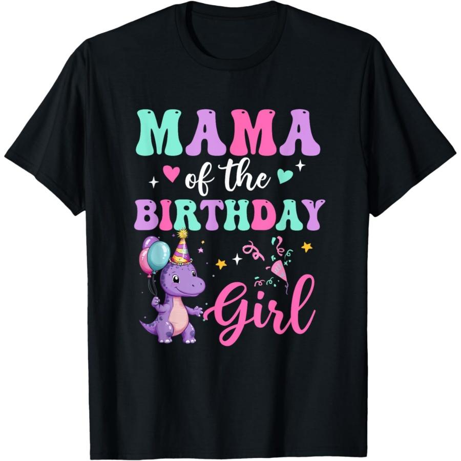 

Мама именинницы Футболка для семейной вечеринки Динозавр Ти-рекс XXXXXL чёрный