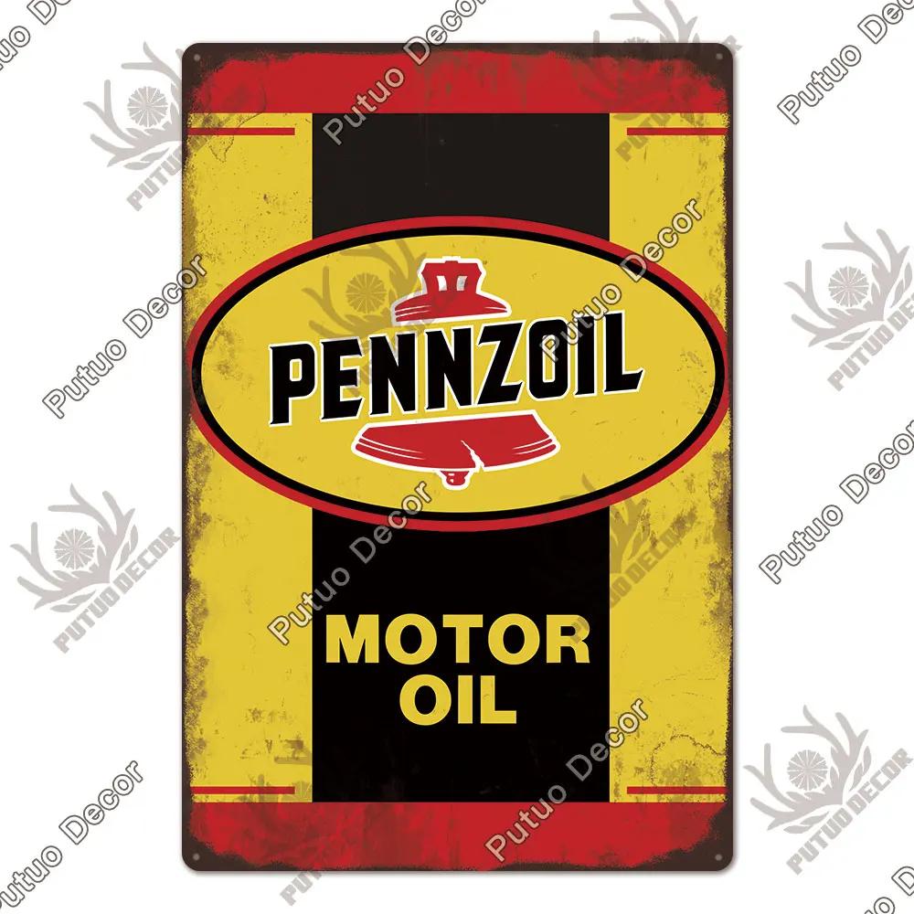 Putuo Decor Gas Oil Garage Vintage Metal Signs Tin Sign Retro Garage Decor Bar Pub Garage Gas Station Decorative Iron Plates