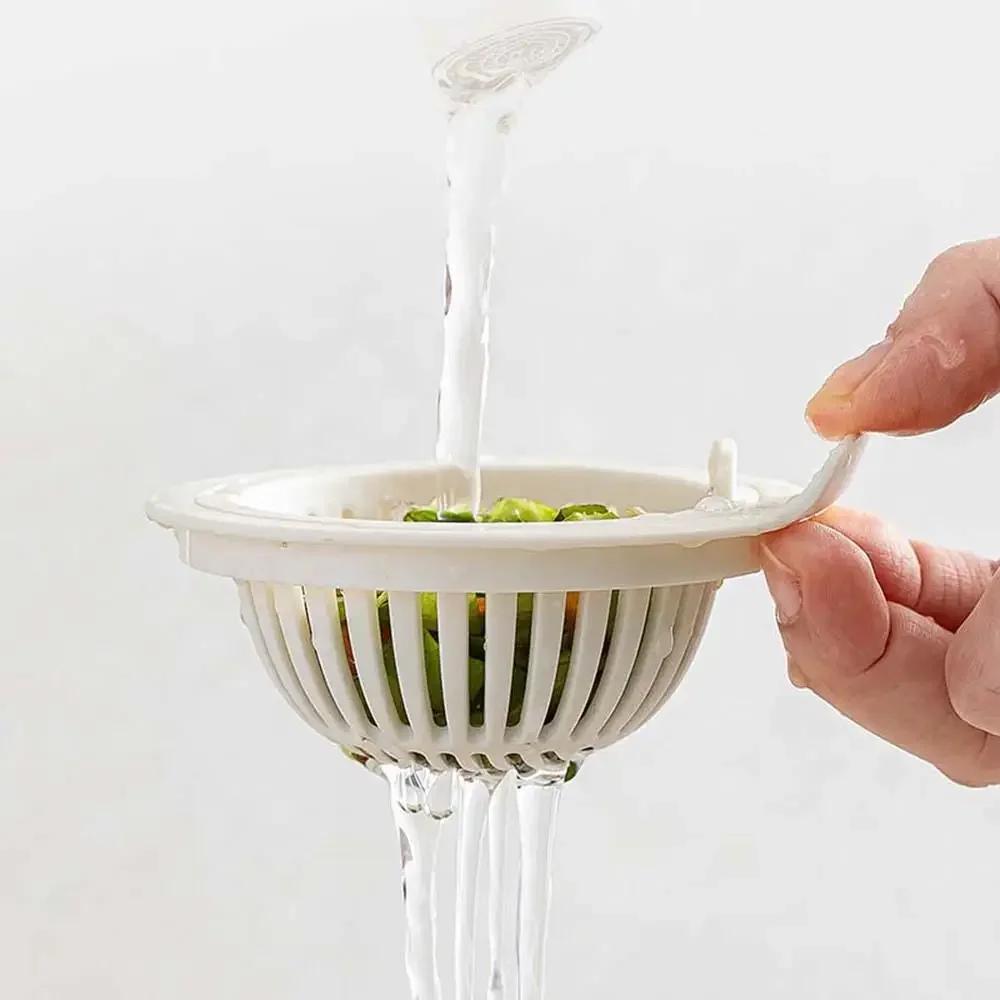 Drain Basket with Handle Kitchen Sink Strainer Food Slag Strainer Drain Trap Convenient Creative Kitchen Supplies