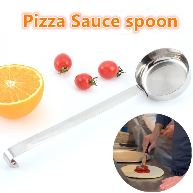 Pizza Sauce Spoon Baking Measuring Scoop Tomato Cups With Handle Kitchen Ladle For Serving Spread Cream Tool Long Metal Soup