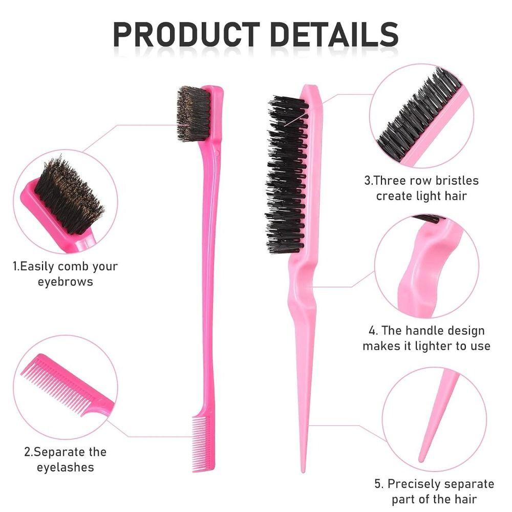 5Pcs/set Rat Tail Comb Hair Styling Comb Set Edge Brush Teasing Brush  Styling Tools
