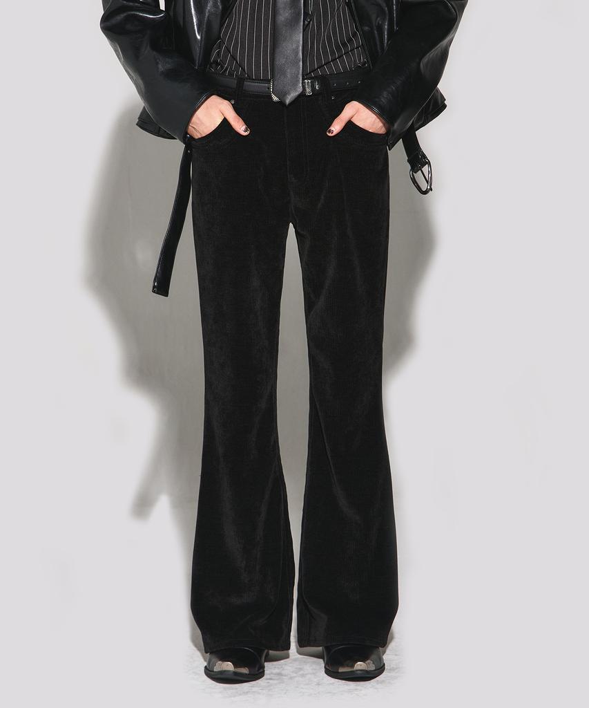 Weseullihyuseuteon Vesper Tape Detail Boots Cut Pants Black