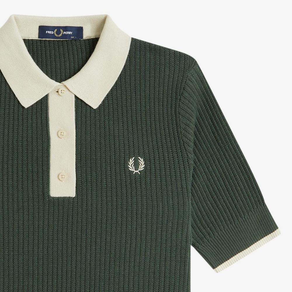Fred Perry [Womens] Mesh Knit Polo Shirt - Coat Green Afpf2519113-X89