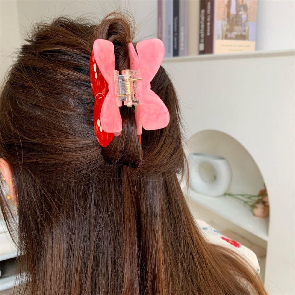 Cute Fruit Gripper Sweet Geometry Shark Clip Lovely Cherry Hair Claw  Daily