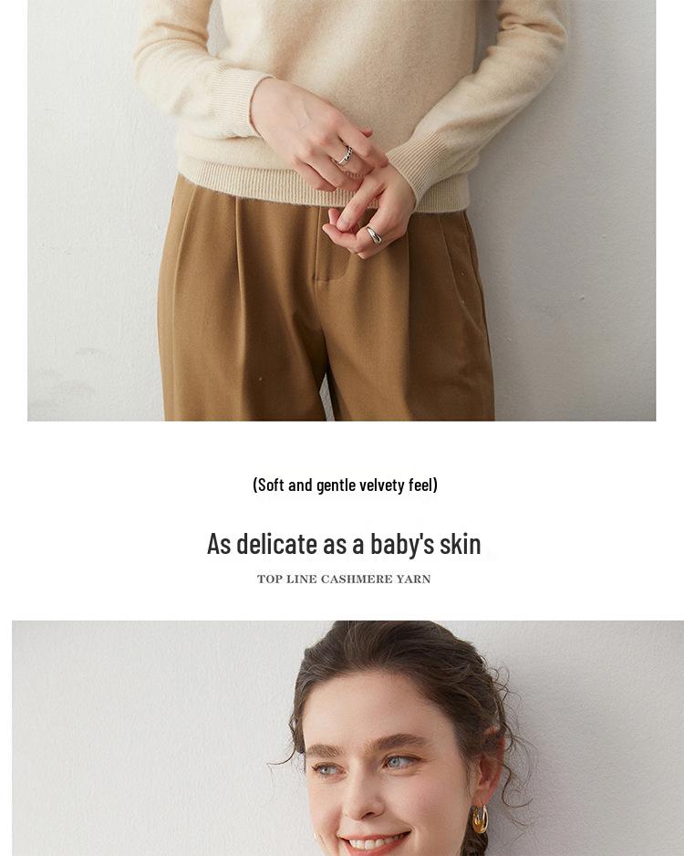New Arrival: Cashmere Half-High Collar Loose Pullover Sweater