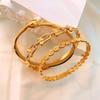 CARLIDANA Unique Jewelry High Polish Hip Hop U Shape Horsehoe Bangle Set Women Gold Plated Stainless Steel Bracelet Jewelry