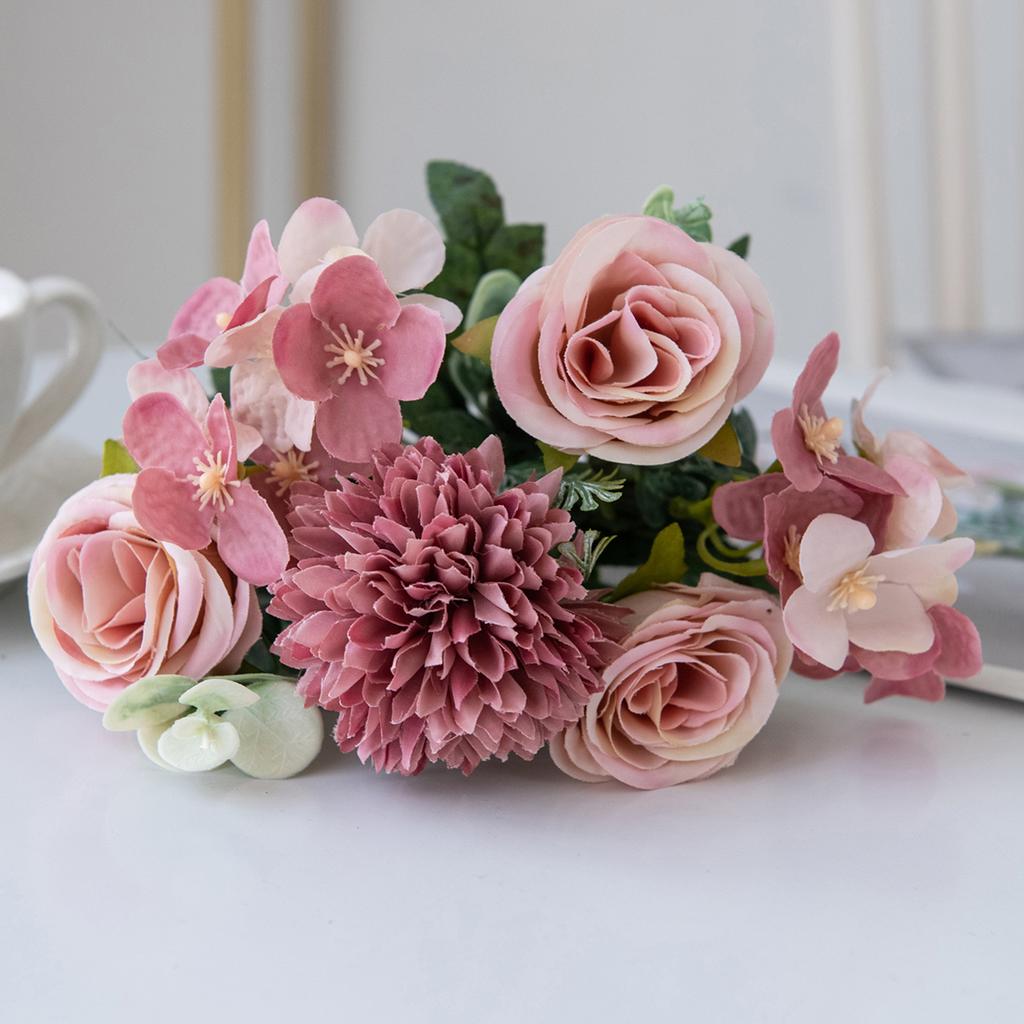 1PC Artificial Plastic Rose Flowers Centerpieces Fake Plants Wedding Room Home Party  Gifts Handheld Arrangement Valentine's Day