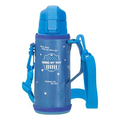 Pearl Metal Water Bottle Bottle 600ml Direct Drinking Cold Sports Drink with Pouch Blue Kids Charger 0.6L HC-119