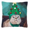 Veselé Vánoce Nora Kočka Povlak na polštář Tisková série Domov Čtvercový Kancelář Potah na polštář